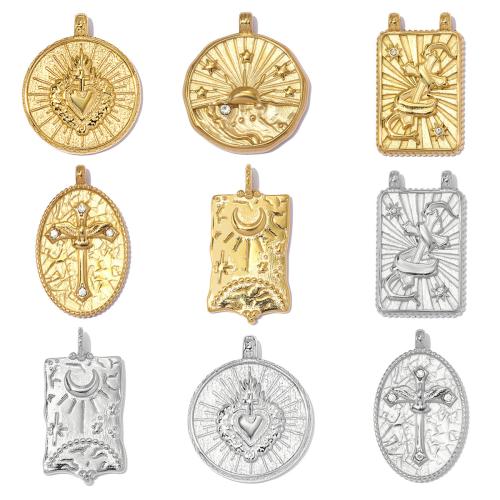 Titan Anhänger, Titanstahl, plattiert, DIY & verschiedene Stile für Wahl & mit Strass, keine, 3PCs/Tasche, verkauft von Tasche[