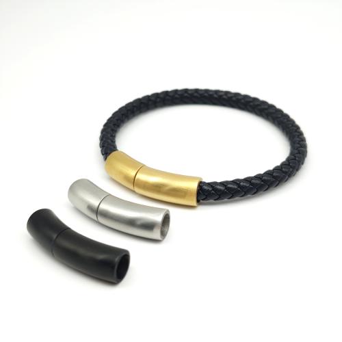 Round Stainless Steel Magnetic Clasps, 304 Stainless Steel, plated, DIY & frosted Approx 6mm [