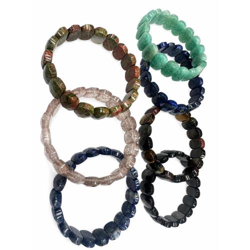 Piedras preciosas Pulsera, Patrón Geométrico, Joyería & unisexo, más colores para la opción, beads size 15*11*6mm, longitud:aproximado 21 cm, Vendido por UD[