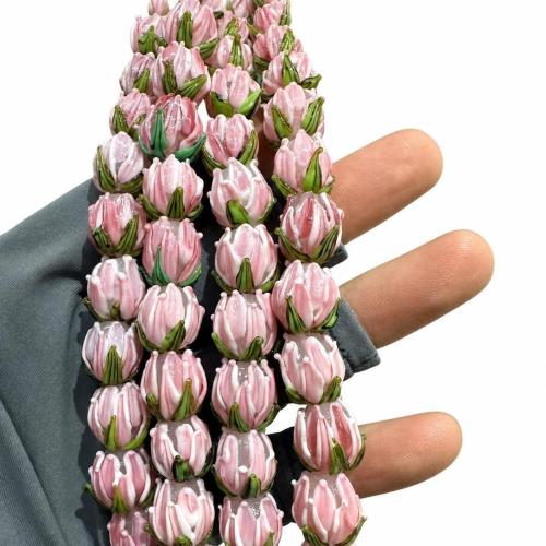 花のランプワーク ビーズ, ランプワーク, 花形, DIY, 無色 売り手 パソコン[