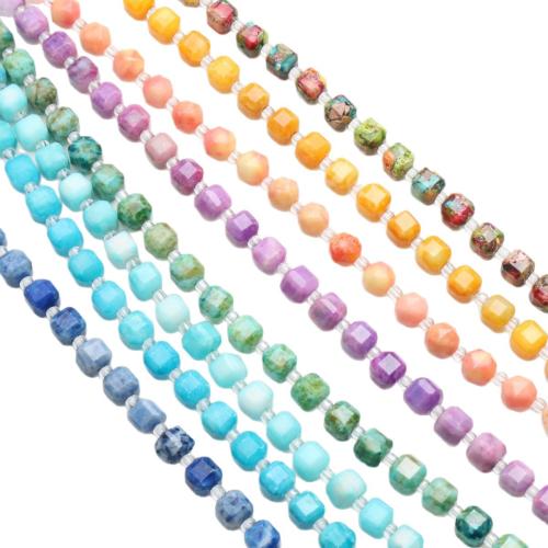 Perle empereur Pierre , Jaspe d'impression, cadre, poli, DIY, plus de couleurs à choisir, 7mm, Environ Vendu par brin