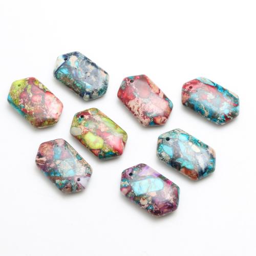 Impression Jasper Pendants, Hexagon, polished, DIY 