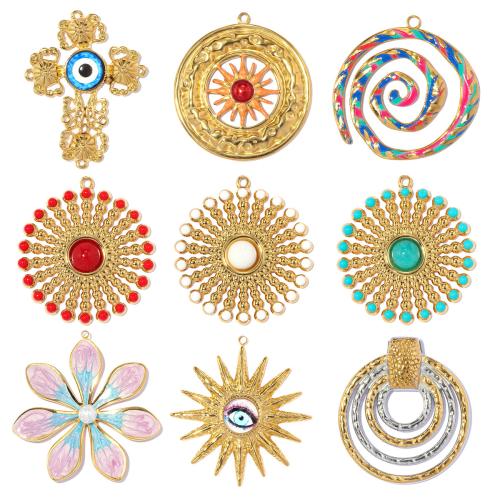 Titan Anhänger, Titanstahl, plattiert, DIY & verschiedene Stile für Wahl & Emaille, keine, 3PCs/Tasche, verkauft von Tasche[
