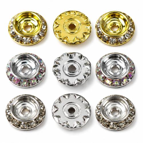 Entretoise de perles en laiton, rondelle, Placage, DIY & normes différentes pour le choix & avec strass, plus de couleurs à choisir, Vendu par PC