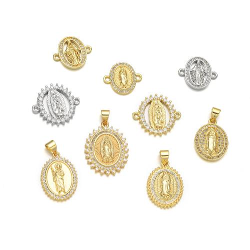 Cubic Zirconia Micro Pave Brass Pendants, plated, DIY & micro pave cubic zirconia 