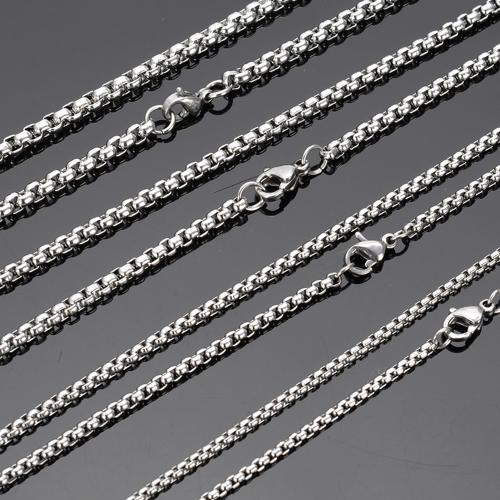Stainless Steel Chain Necklaces & box chain, original color 