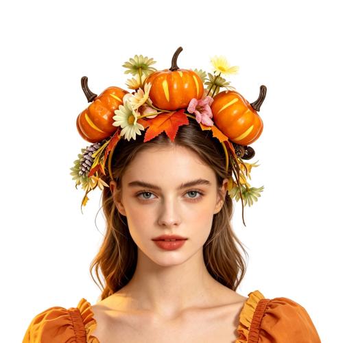 Kunststoff Haarband, Kürbis, handgemacht, Design für Halloween & für Frau, 220x210mm, verkauft von PC