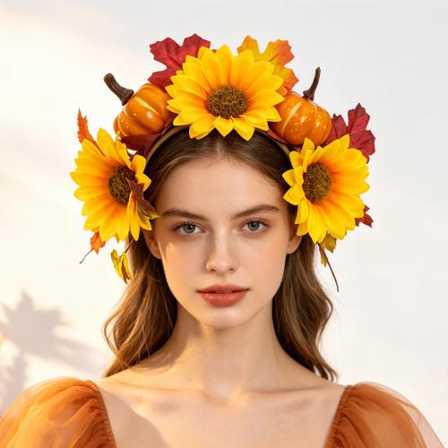 tissu Bande de cheveux, Tournesol, fait à la main, pour femme, plus de couleurs à choisir, Vendu par PC[