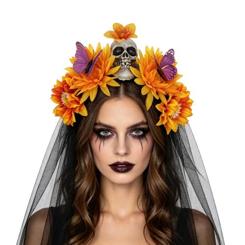 Stoff Haarband, Chrysamthemum, handgemacht, Design für Halloween & für Frau, keine, verkauft von PC