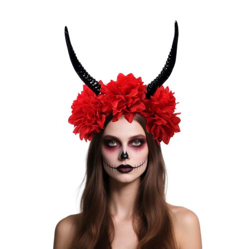 Kunststoff Haarband, mit Stoff, handgemacht, Design für Halloween & mit Blumenmuster & für Frau, keine, 300x260mm, verkauft von PC
