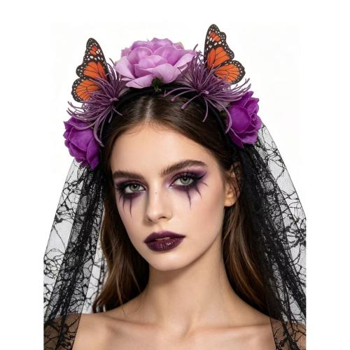 Stoff Haarband, Rose, handgemacht, Design für Halloween & für Frau, keine, verkauft von PC