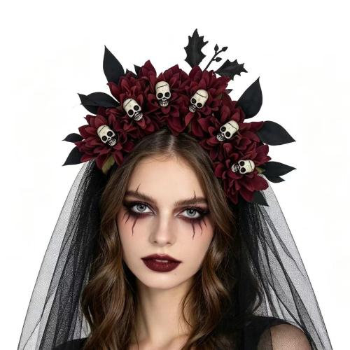 Stoff Haarband, Schädel, handgemacht, Design für Halloween & für Frau, keine, verkauft von PC