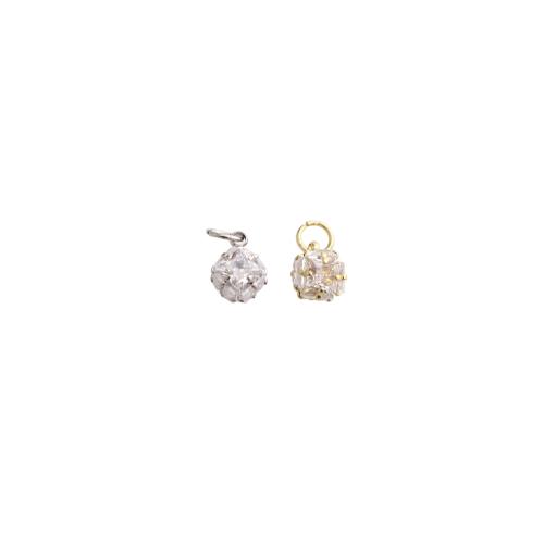 Cubic Zirconia Micro Pave Brass Pendants, plated, DIY & micro pave cubic zirconia 