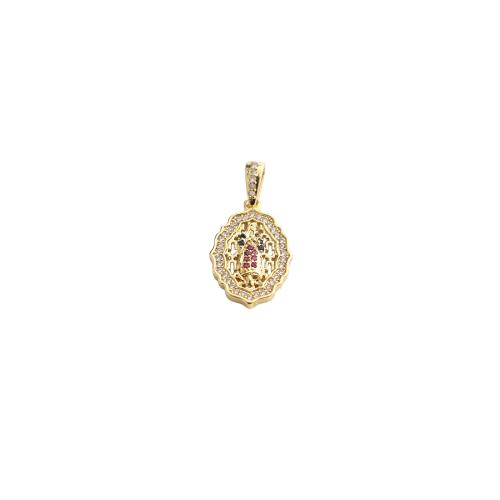 Cubic Zirconia Micro Pave Brass Pendants, gold color plated, DIY & micro pave cubic zirconia 