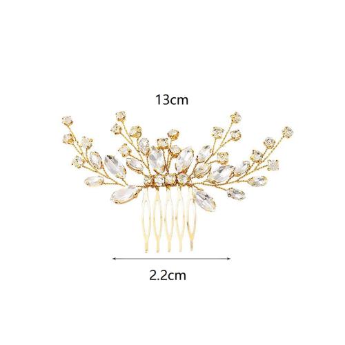 Decorative Hair Combs, Iron, with Glass Rhinestone, handmade, for woman 