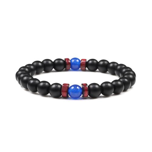 Abrazine Stone Bracelet, with Elastic Thread & Gemstone & Wood & Unisex Approx 18 cm 