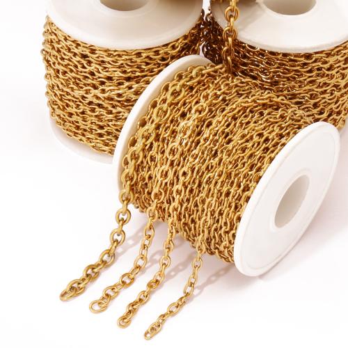 Stainless Steel Oval Chains, 304 Stainless Steel, Vacuum Ion Plating, DIY [