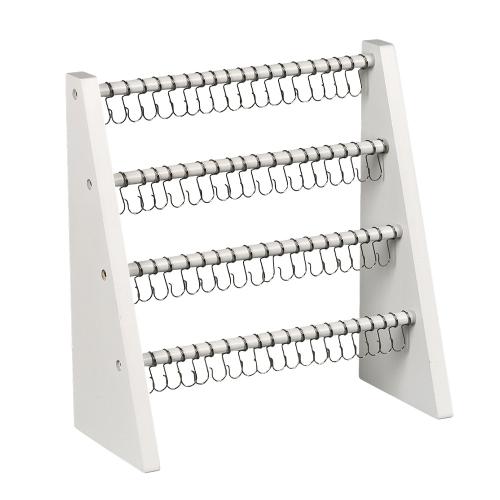 Iron Bracelet Display, with Wood, Trapezium, stoving varnish, multilayer, white 
