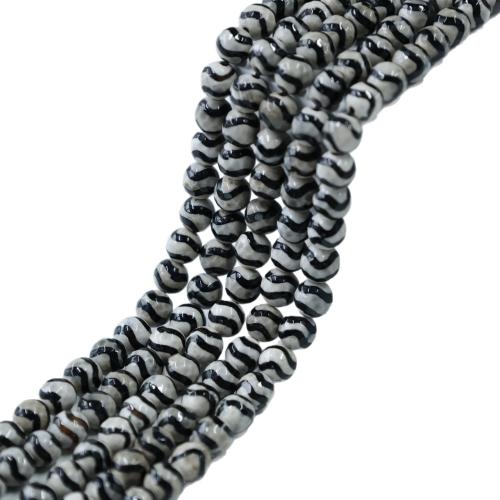 Abalorios Tibetanos Dzi de Ágata, Ágata Tibetana, Esférico, pulido, Bricolaje & diverso tamaño para la opción, más colores para la opción, longitud:aproximado 38 cm, Vendido por Sarta