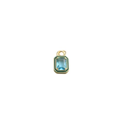 Cubic Zirconia Micro Pave Brass Pendants, Geometrical Pattern, gold color plated, DIY & micro pave cubic zirconia 