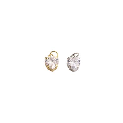 Cubic Zirconia Micro Pave Brass Pendants, Heart, plated, DIY & micro pave cubic zirconia 