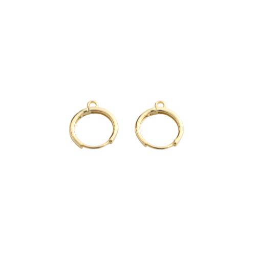 Composant anneau en laiton pour boucle d'oreille, Placage de couleur d'or, DIY Vendu par PC[