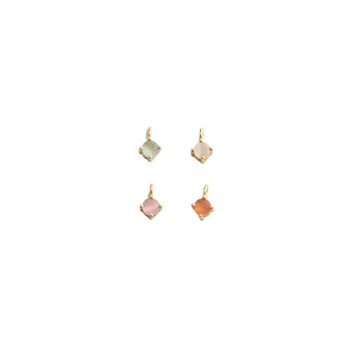 Cubic Zirconia Micro Pave Brass Pendants, Geometrical Pattern, gold color plated, DIY & micro pave cubic zirconia 