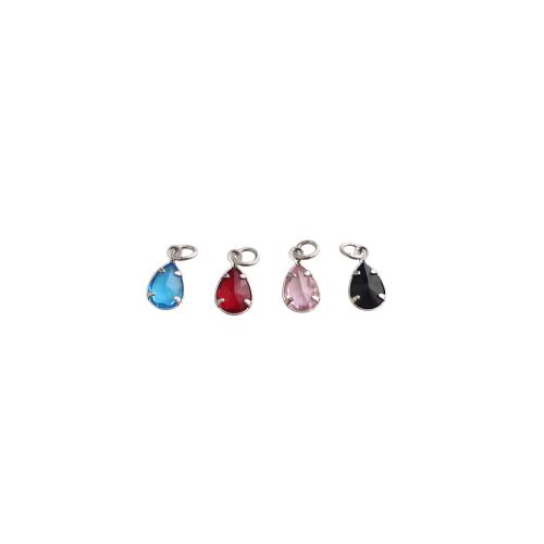 Cubic Zirconia Micro Pave Brass Pendants, Teardrop, plated, DIY & micro pave cubic zirconia 
