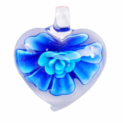 Colgantes de cristal de flor interior, Cristal de murano, Corazón, 2-tono, más colores para la opción, 30x29mm, Vendido por UD
