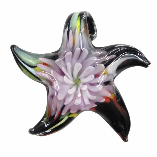 Colgantes de cristal de flor interior, Cristal de murano, Estrella, más colores para la opción, 56x13mm, agujero:aproximado 7mm, Vendido por UD