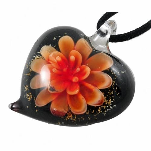 Colgantes de cristal de flor interior, Cristal de murano, Corazón, más colores para la opción, 45x60x15mm, agujero:aproximado 10mm, Vendido por UD