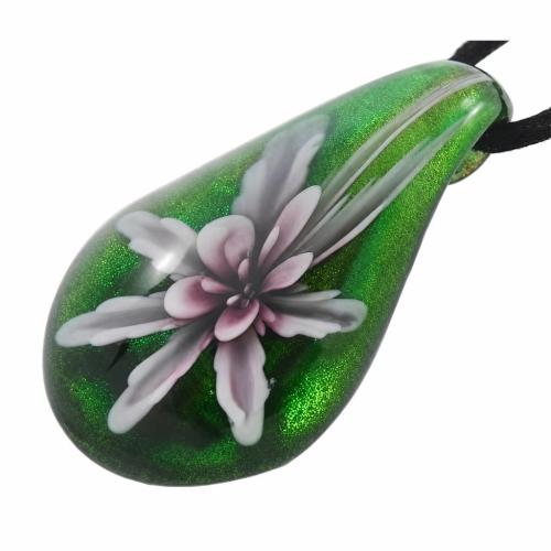 Colgantes de cristal de flor interior, Cristal de murano, Gota, más colores para la opción, 52x28mm, agujero:aproximado 7mm, Vendido por UD