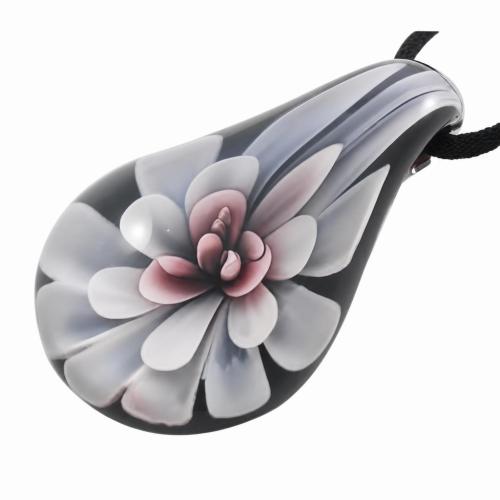 Colgantes de cristal de flor interior, Cristal de murano, Gota, más colores para la opción, 58x31mm, agujero:aproximado 6mm, Vendido por UD