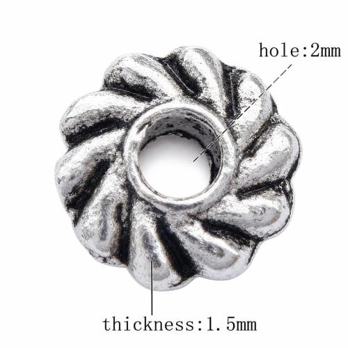 Perles intercalaires en alliage de zinc, fleur, Placage, plus de couleurs à choisir, sans plomb et nickel Environ 2mm Vendu par sac