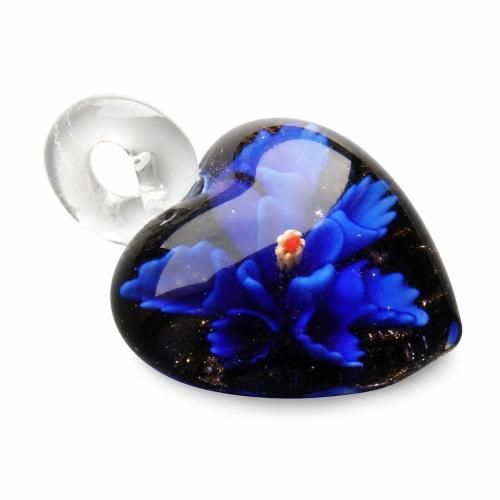 Colgantes de cristal de flor interior, Cristal de murano, Corazón, arena dorada, más colores para la opción, 30x32x16mm, agujero:aproximado 6mm, Vendido por UD