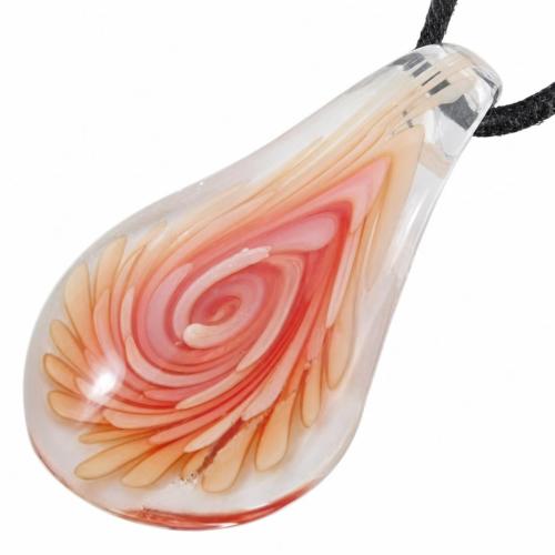 Innere Blume Murano Anhänger, Lampwork, Tropfen, innen Blume, keine, 28x56mm, Bohrung:ca. 7mm, verkauft von PC
