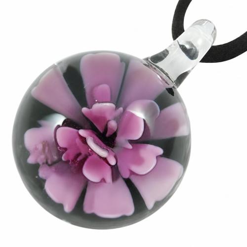 Innere Blume Murano Anhänger, Lampwork, rund, innen Blume, keine, 37x25mm, Bohrung:ca. 5mm, verkauft von PC