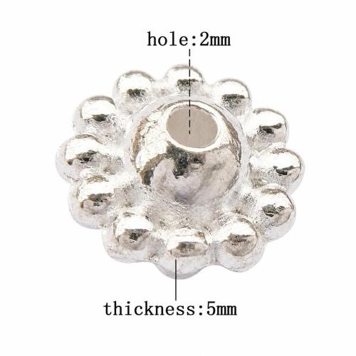 Perles intercalaires en alliage de zinc, fleur, Placage, plus de couleurs à choisir, protéger l'environnement, sans nickel, plomb et cadmium Environ 2mm Vendu par sac