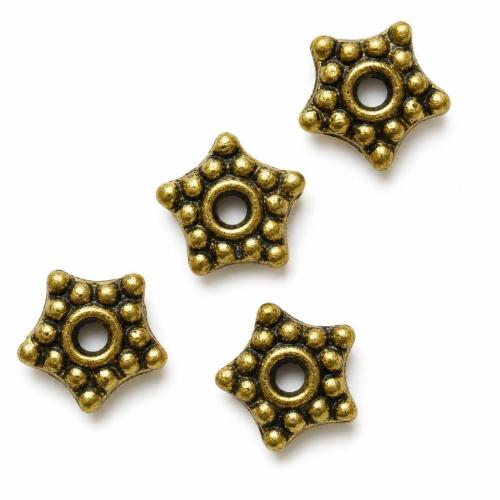 Perles intercalaires en alliage de zinc, étoile, Placage, plus de couleurs à choisir, protéger l'environnement, sans nickel, plomb et cadmium Vendu par sac