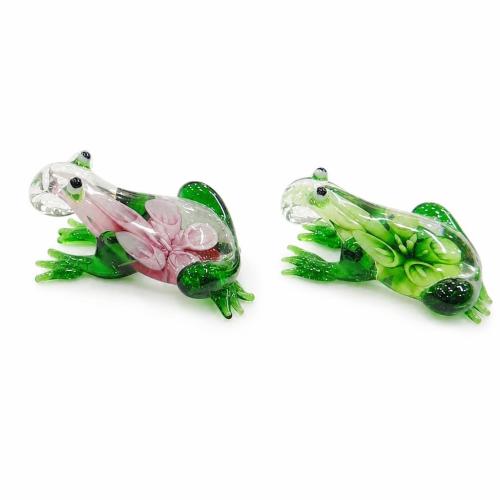 Innere Blume Murano Anhänger, Lampwork, Frosch, innen Blume, keine, 45x35x24mm, Bohrung:ca. 5mm, verkauft von PC