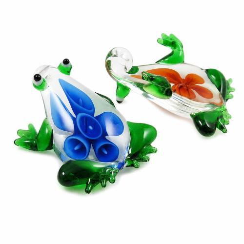 Innere Blume Murano Anhänger, Lampwork, Frosch, innen Blume, keine, 38x50x15mm, Bohrung:ca. 5mm, verkauft von PC