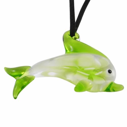 Innere Blume Murano Anhänger, Lampwork, Dolphin, innen Blume, keine, 62x45mm, Bohrung:ca. 5mm, verkauft von PC