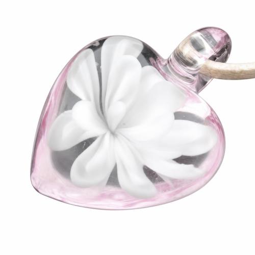 Innere Blume Murano Anhänger, Lampwork, Herz, innen Blume, keine, 38x30mm, Bohrung:ca. 5mm, verkauft von PC