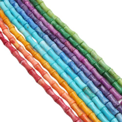 Perles de pierre gemme unique, bambou, poli, DIY, plus de couleurs à choisir Environ Vendu par brin