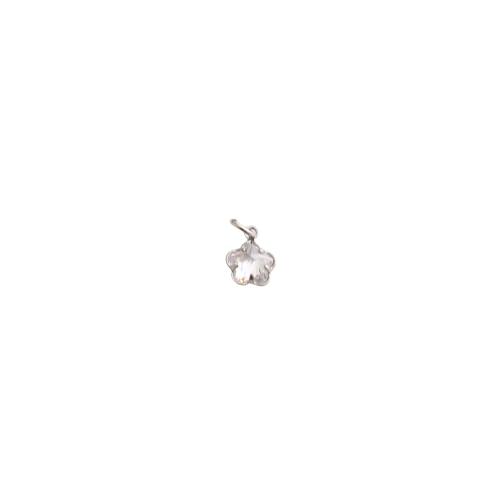 Cubic Zirconia Micro Pave Brass Pendants, Flower, plated, DIY & micro pave cubic zirconia 