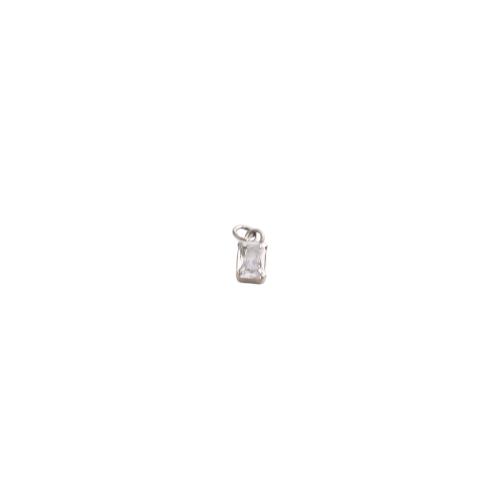 Cubic Zirconia Micro Pave Brass Pendants, Rectangle, plated, DIY & micro pave cubic zirconia 
