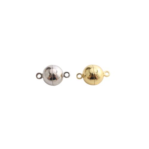 Brass Magnetic Clasp, Round, plated, DIY 