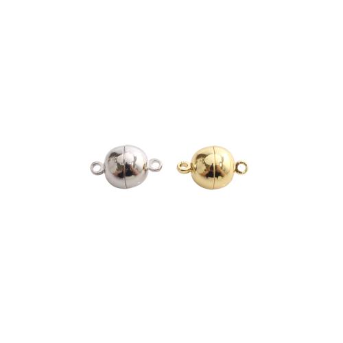 Brass Magnetic Clasp, Round, plated, DIY 