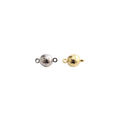 Brass Magnetic Clasp, Round, plated, DIY 