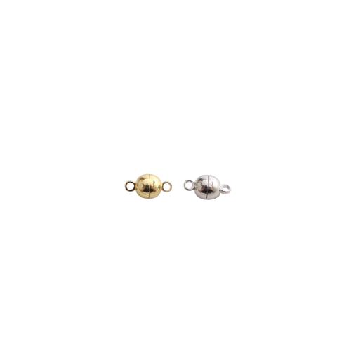Brass Magnetic Clasp, Round, plated, DIY 